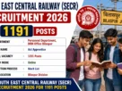 South East Central Railway (SECR) Recruitment 2026 for 1191 Posts