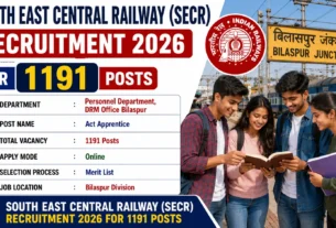 South East Central Railway (SECR) Recruitment 2026 for 1191 Posts